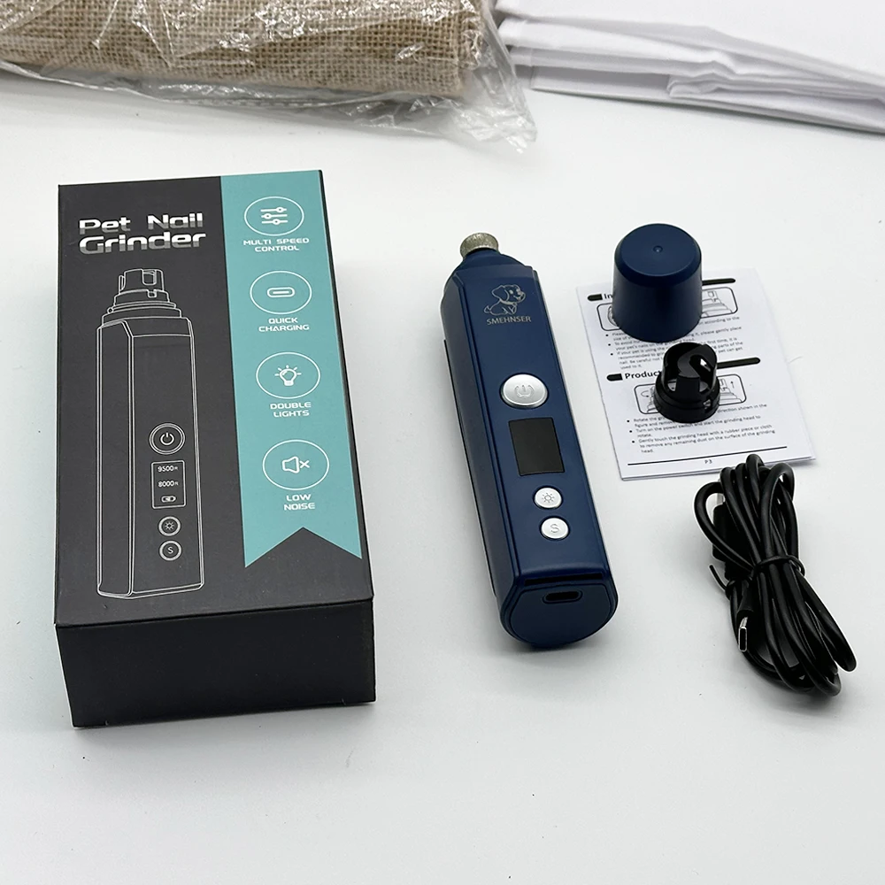 Professional Dog Nail Grinder Electric Pet Nail Trimmer Painless Paws Grooming Machine for Small Medium Large Dog Cats Low Noise pet nail grinder