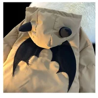 Buy Couples Winter Devil Bread Hooded Jacket | Y2K Embroidered Cotton-Padded Coat | Casual Unisex Outerwear Online - Image 6
