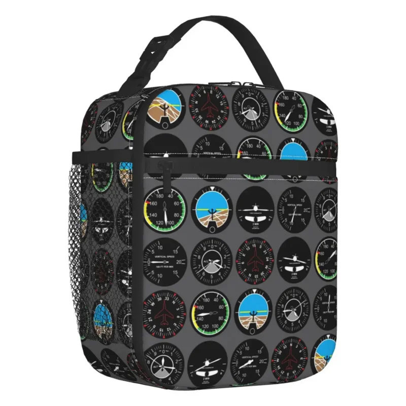 

Aviation Airplane Flight Instruments Insulated Lunch Bag Leakproof Aircraft Pilot Plane Cooler Thermal Lunch Box Office