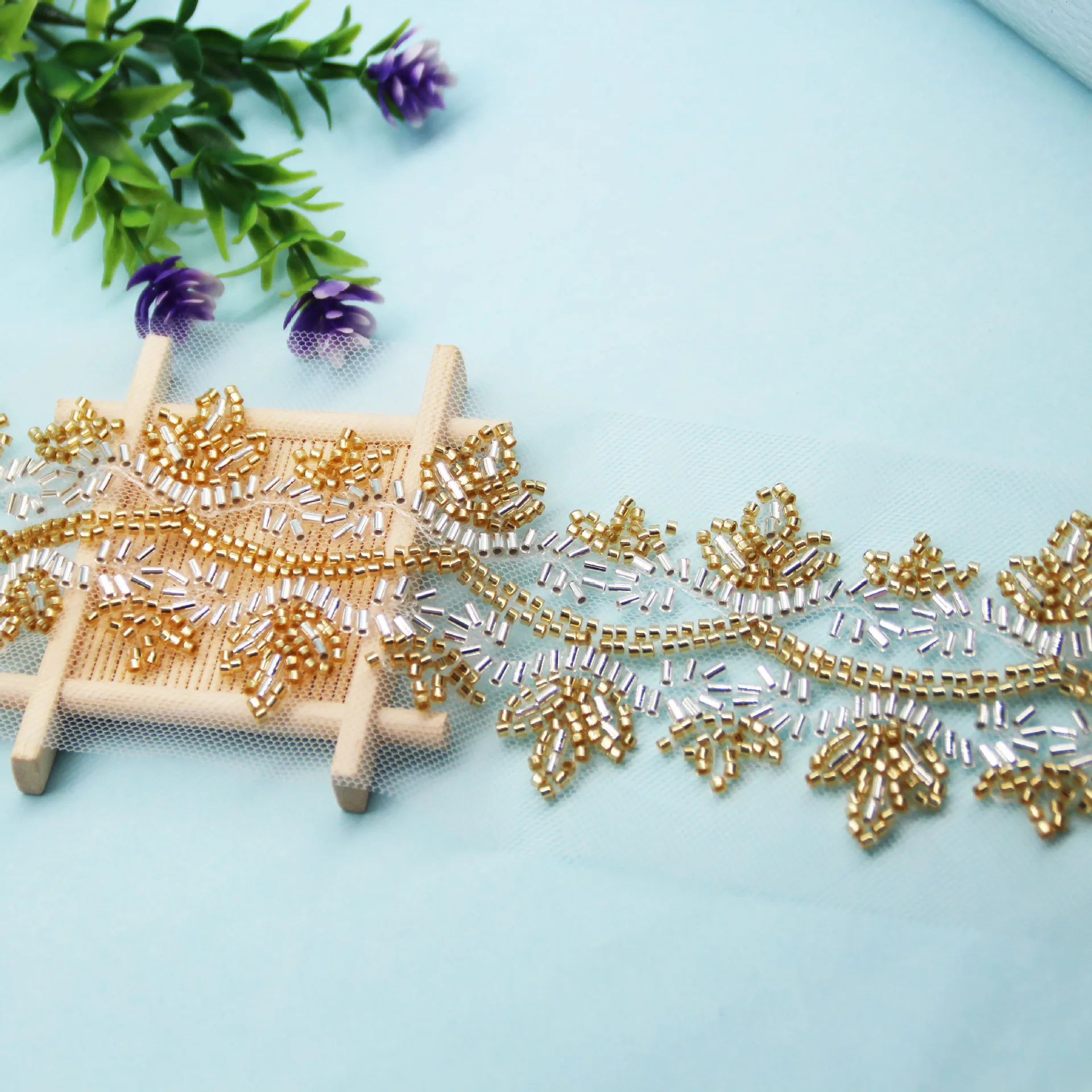 Premium Gold Glass Bead Beaded Lace Trim for DIY with Beaded Lace Ribbon  Clothing Accessories for Party Dresses - AliExpress 15