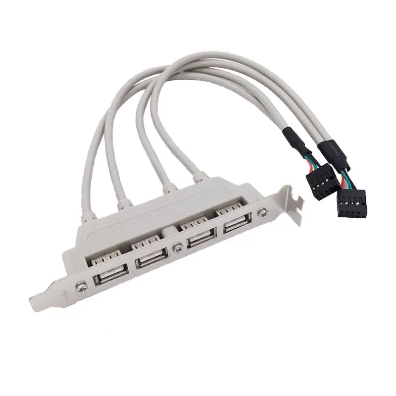 

Четырехпортовый USB-кабель, USB-кабель для компьютерного шасси, 4-портовое шасси USB 2,0, медный провод заднего расширения