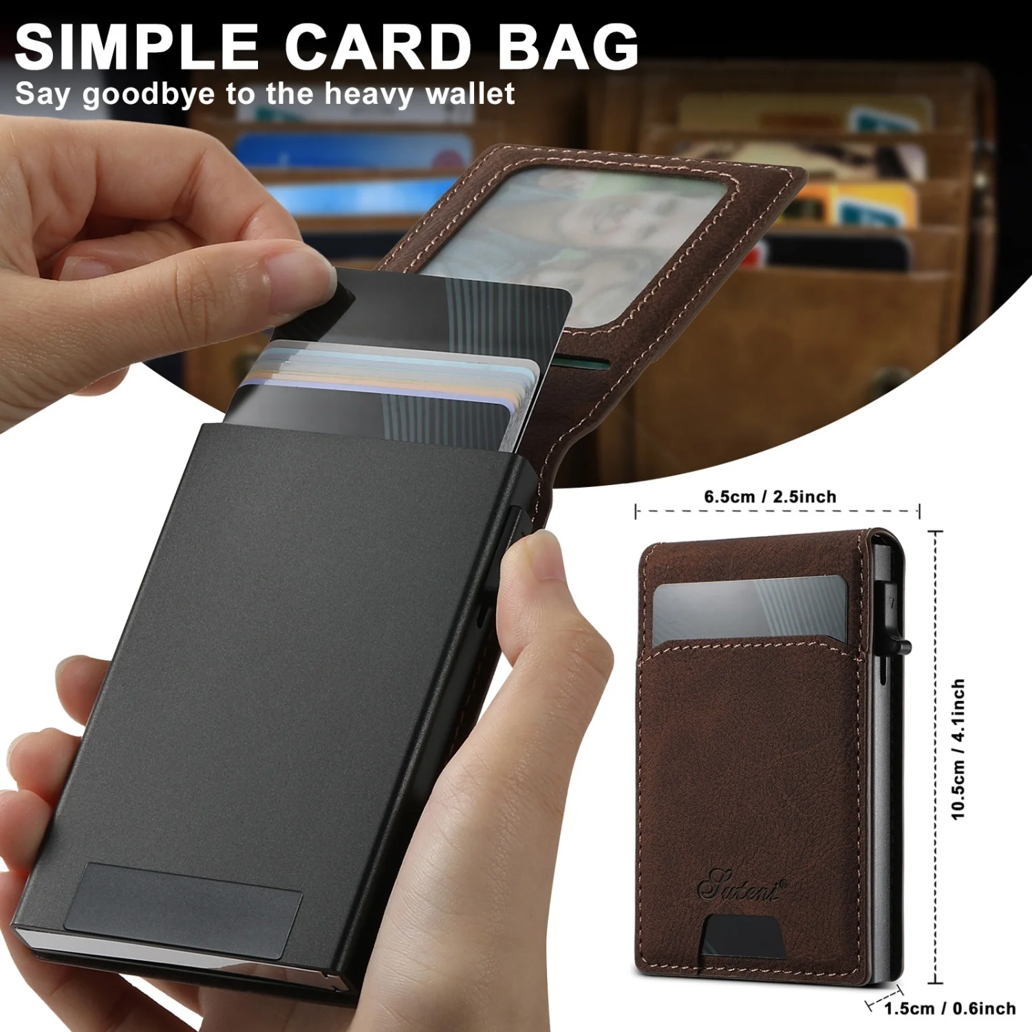 All-Inclusive Magnetic Card Holder TPU Leather Phone Case