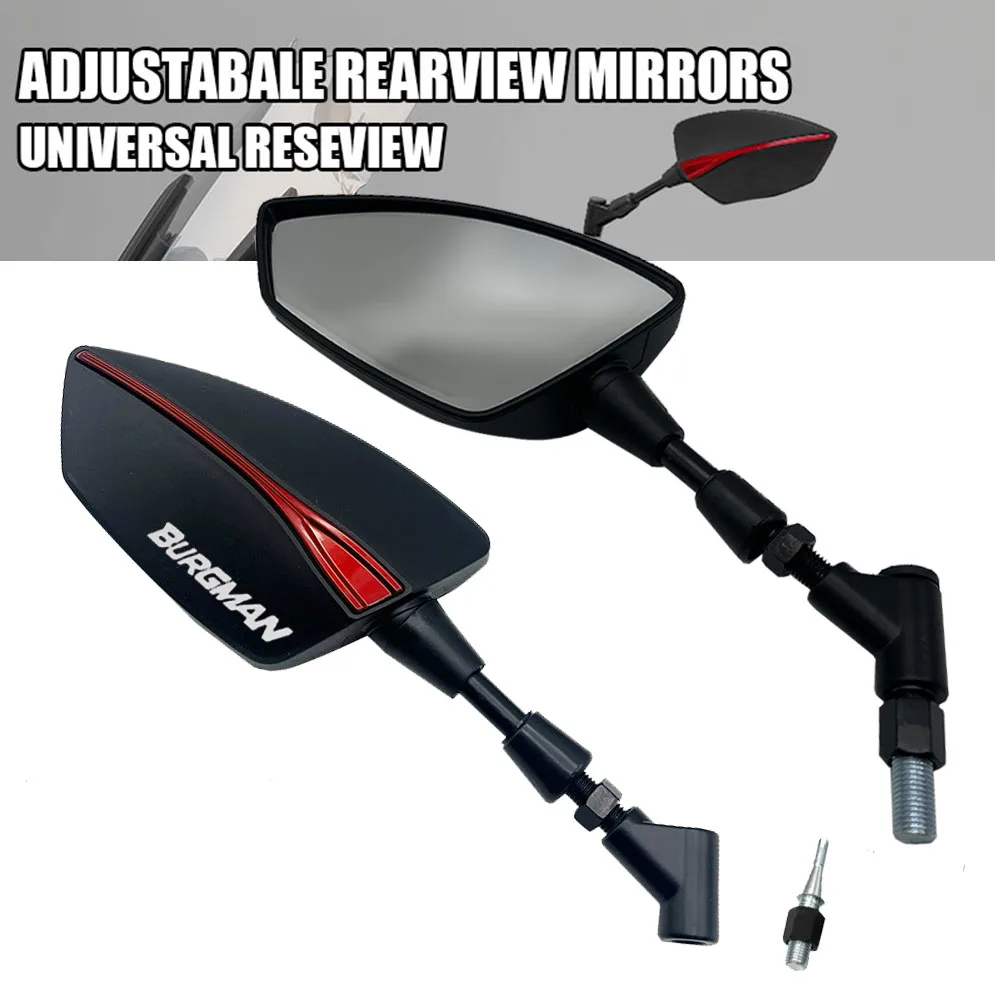 

For SUZUKI BURGMAN AN125 AN250 AN400 AN650 AN 650 Burgman 400 650 125 200 Motorcycle Adjustabale Side Rearview Mirrors Rearview