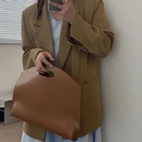 Women's Handbag New Large-capacity File Bag Fashionable Versatile Commuter Bag Leather Briefcase Envelope Clutch Bag - Image 4