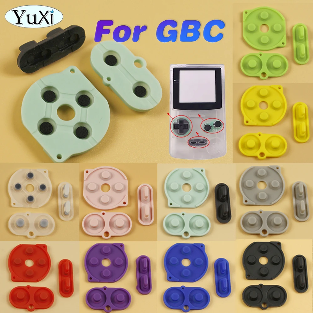 

1Set For GBC Colorful Rubber Conductive AB D-Pad Button Silicone Pad For GameBoy Color Housing Start Select Key Soft Pad Parts