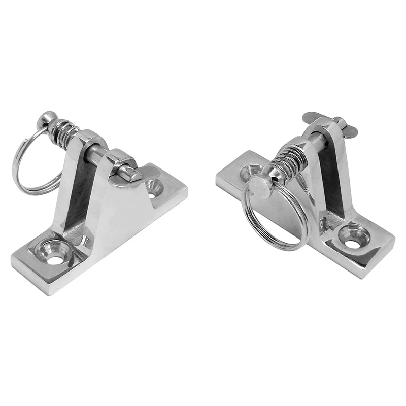 

2 Pack Marine Grade Nylon Bimini Top 90° Stainless Deck Hinge With Pin And Ring 316 Stainless Steel Deck Hinge Mount