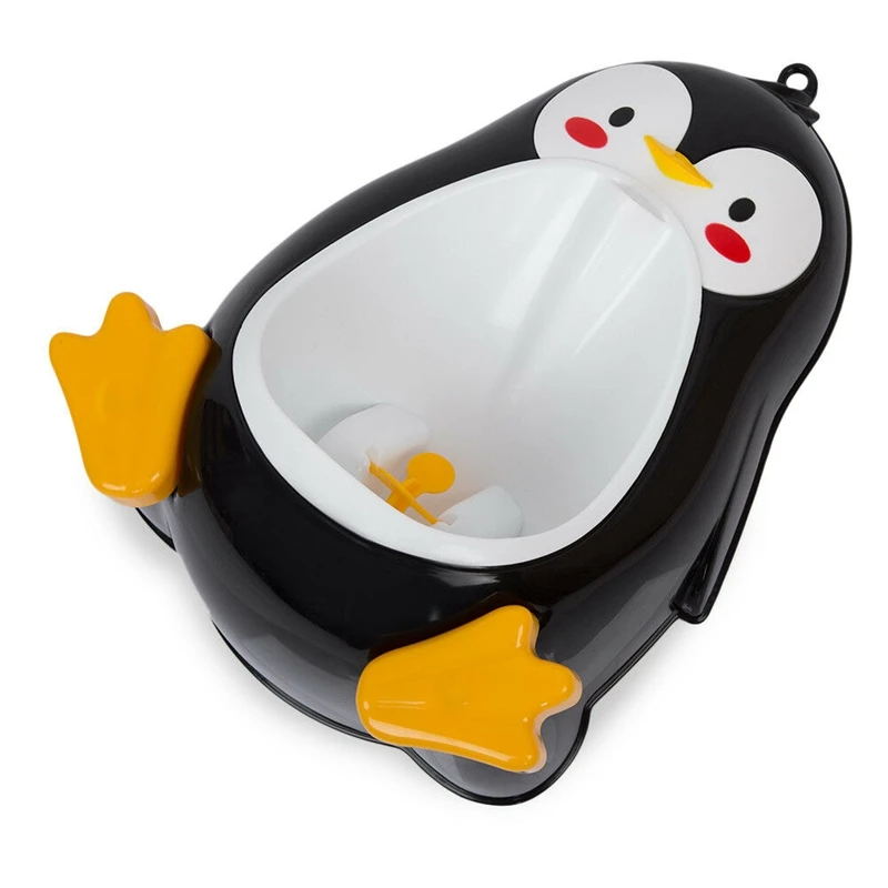 2 Pcs Potty Toilet Training Penguin Children Stand Vertical Urinal Boys Pee Infant Toddler Wall-Mounted Blue & Black