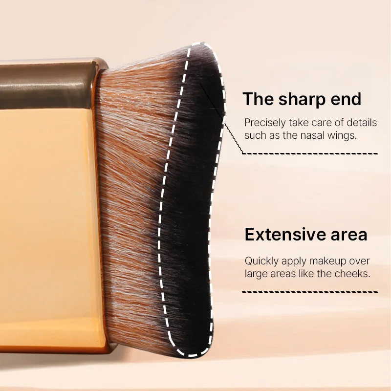Pennello per trucco per contorno abbronzante fondotinta liquido crema fard setole morbide strumento per trucco multiuso per i giorni - immagine 2