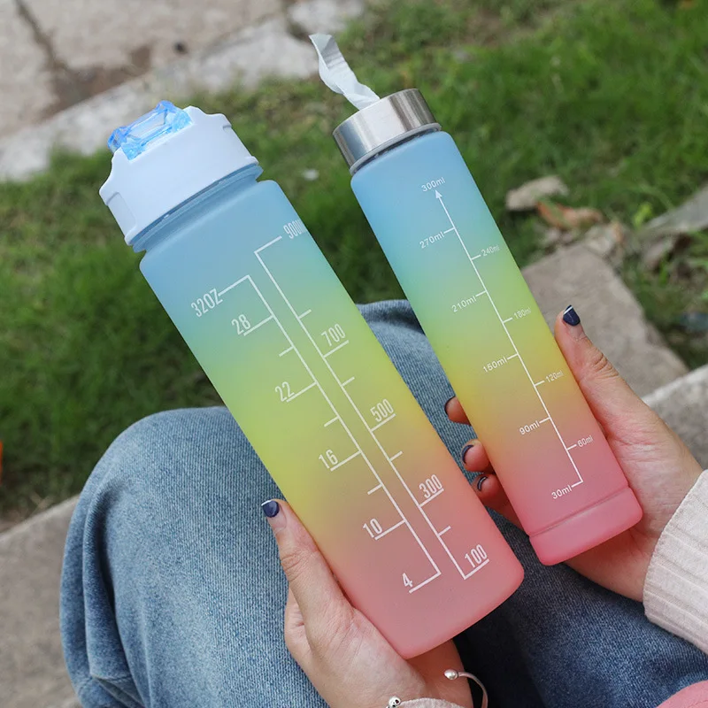 Wholesale 32OZ Large Capacity Outdoor Color Gradient Water Bottle Handle  With Time Scale Straw Plastic Water Bottle - Buy Wholesale 32OZ Large  Capacity Outdoor Color Gradient Water Bottle Handle With Time Scale