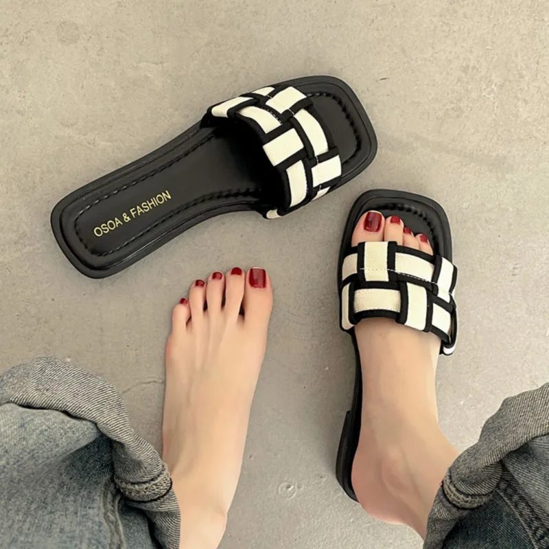 Summer Flat Sandals For Women Fashion Opening Sandals Female Casual Party Beach Flip Slippers Luxury Outdoor Beach sandals