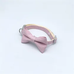 Adjustable Durable Pet Collar with Cute Bow and Bell Accessories (Pink)