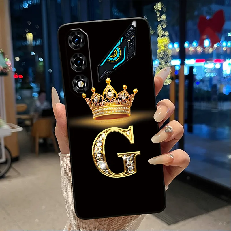 Newest Crown Letter Couple Phone Case - Soft Black Candy Shockproof Casing