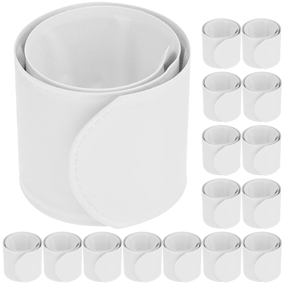 

30 Pcs Papa Circle Compact Slap Bands Bulk Toys Gift Adorable Children Kids White Bracelets Pvc Portable Toddler Earrings