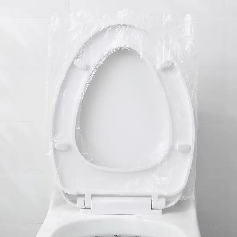 Toilet Seat Cover 50Pcs Disposable Plastic Waterproof Non Slip Individually Wrapped Travel Toilet Seat Protectors
