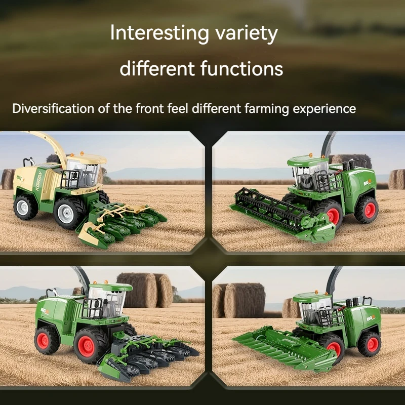 New Product 1:24 Fun Multifunctional Harvester Harvester Farmer Car Music Simulation RC Car Remote Control Children's Toys gift 2