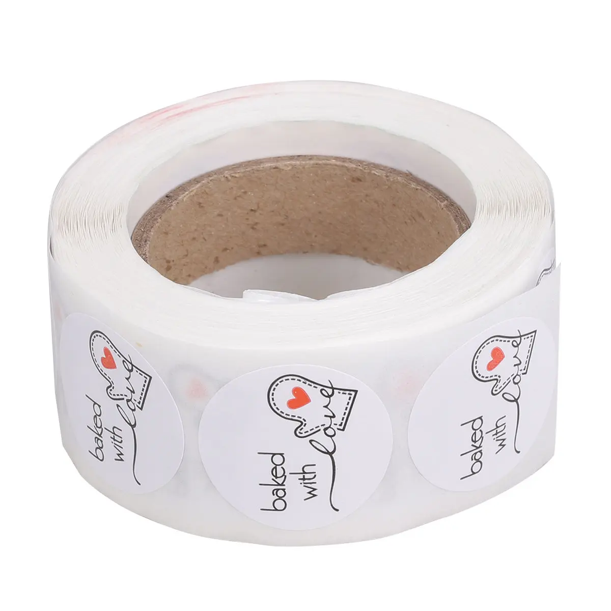 1 롤 식품 포장 데칼 컵케이크 쿠키용 베이킹 스티커 항아리 상자 수제 공예품 강한 끈적임 떨어지지 않음 퇴색 없음