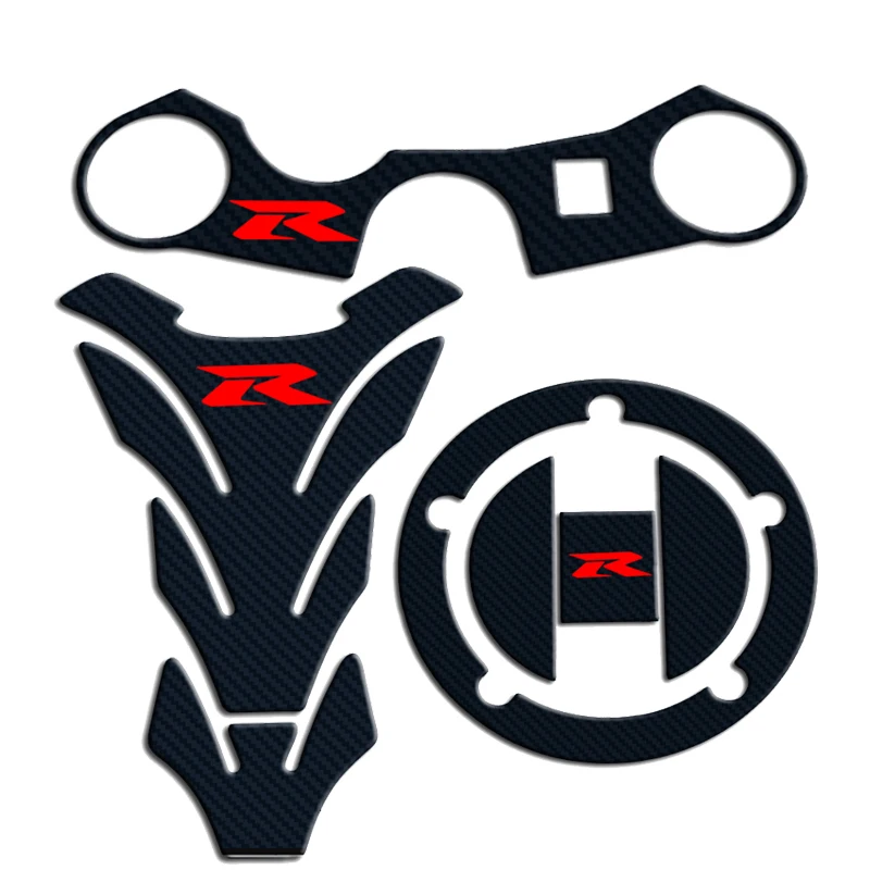 탄소 탱크 캡 스티커 탱크 패드 포크 트리플 트리 어퍼 클램프 데칼 For SUZUKI GSXR GSX-R 600 750 1000 K3 K4 K5 K6 K7 K8 K9 L17