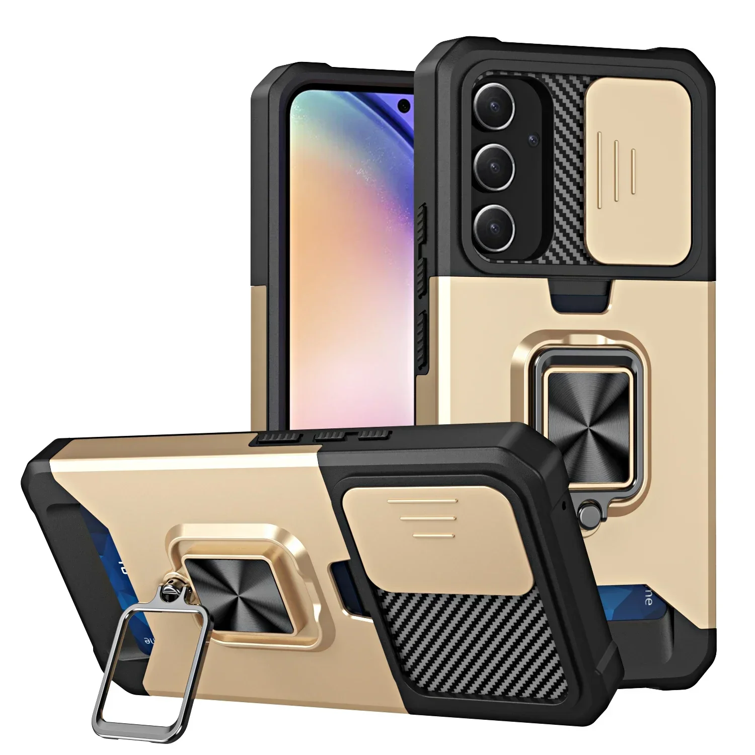 Ultimate Armor Shockproof Case with Ring Stand & Slide Camera Lens Cover