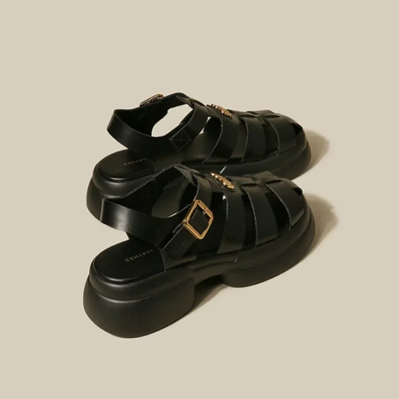 New Summer Fashion, Comfortable and Casual Thick-soled Platform Platform Thick-soled British Style Casual Women's Shoes