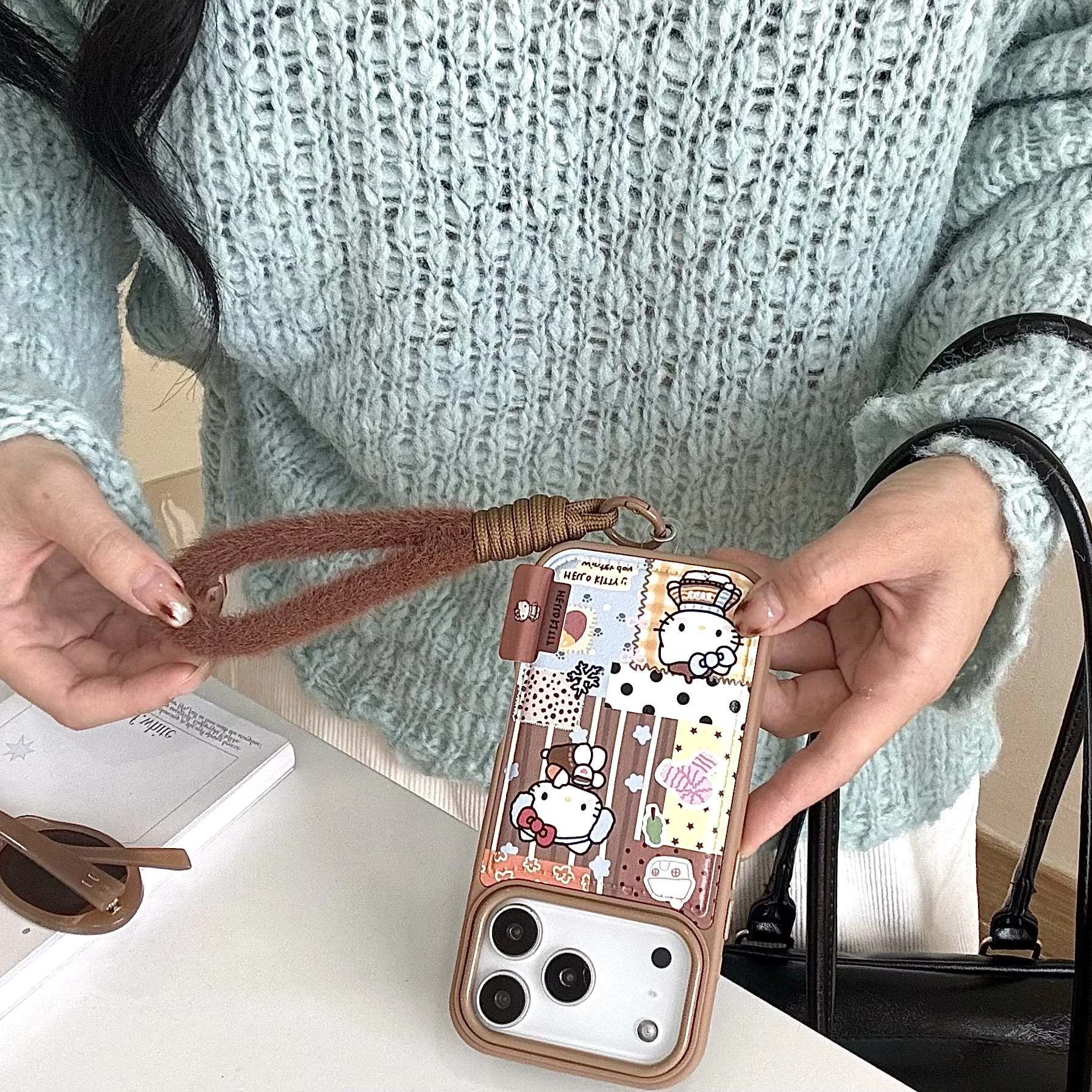 لطيف الكرتون INS سانريو مرحبا كيتي براون جراب هاتف...