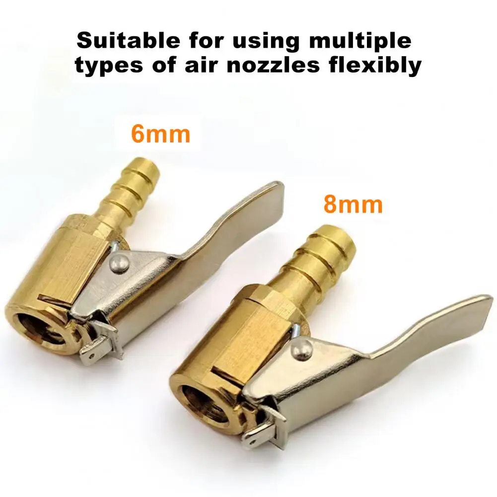 

1 Pcs Car Auto Brass 6mm 8mm Tyre Wheel Tire Air Chuck Inflator Pump Valve Clip Clamp Connector Adapter Car-styling