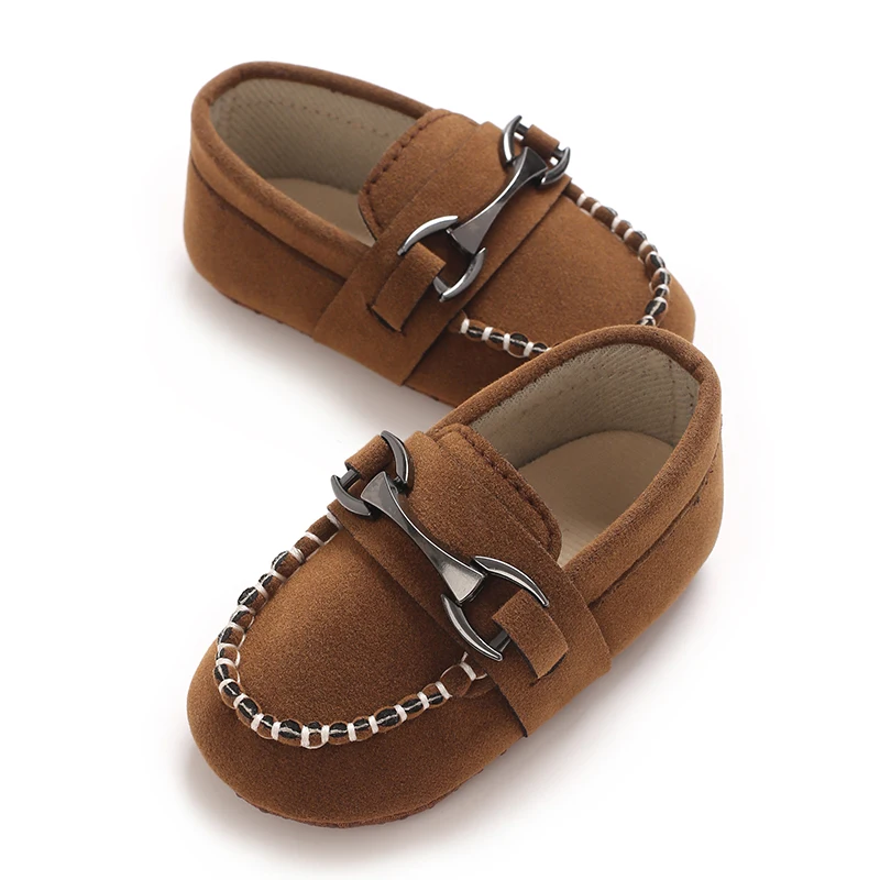 Korean Spring and Autumn Edition 0-1 Year Old Baby Walking Shoes Iron Buckle Matte Leather Bean Shoes Baby Shoes