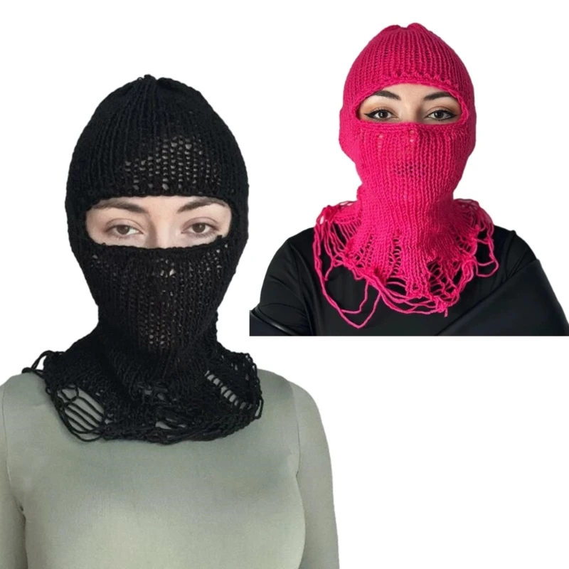 

Balaclava Face Mask Knit Beanie Ski Mask for Men Women One Hole Knitted Hat for Skiing, Motorcycling, Winter Sports Dropship