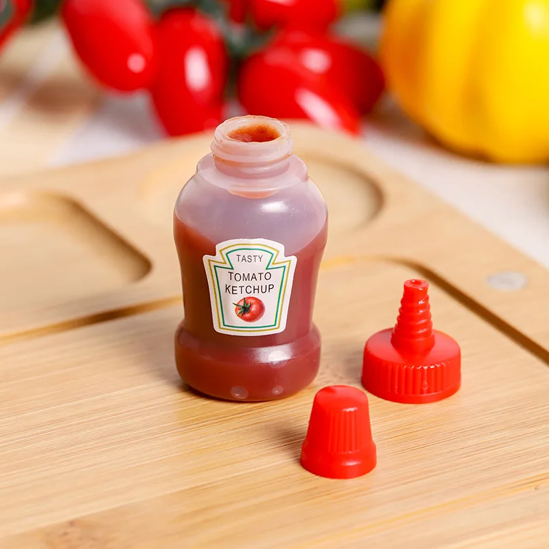 4pcs Mini Condiment Squeeze Bottles Leakproof Mini Ketchup Sauce