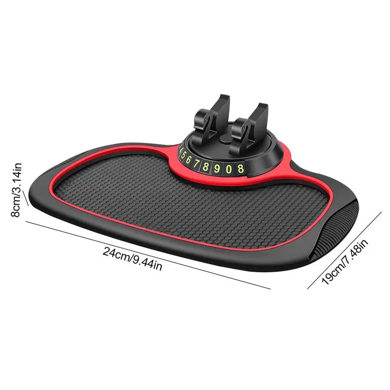 Car Phone Holder Pad Mat 3 In 1 Dashboard Pad With Car Parking Number Plate Non-slip Auto Dashboard Organizer Mat Reusable Phone