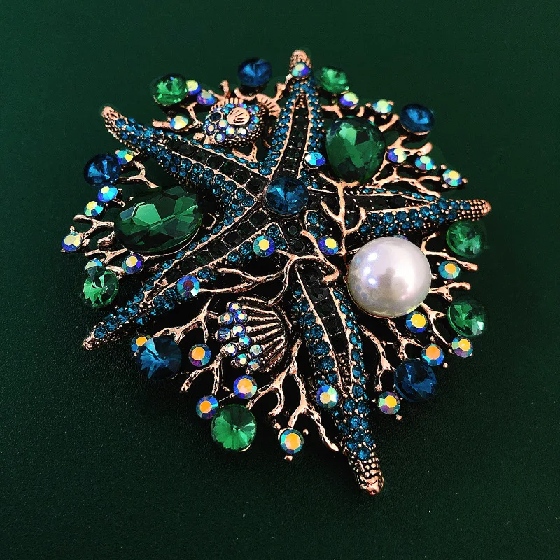 Fashion Luxury Sea Star Pearl Rhinestone Brooches Pins For Women Men Big Vintage  Classic Jewelry Clothing Suit Retro Badges - AliExpress