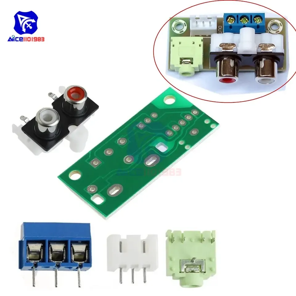 DIY Kit Audio Switch Power Amplifier Board RCA 3.5mm Audio Input Block Amplifier Module Electronic Kits