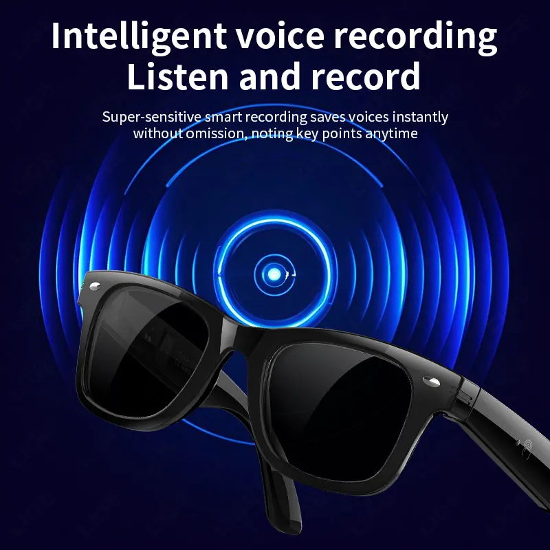 LIGE UV Detection Smart Glasses Heart Rate Blood Oxygen Health Monitor Sports AI Translation Voice Call BT Music Play Sunglasses