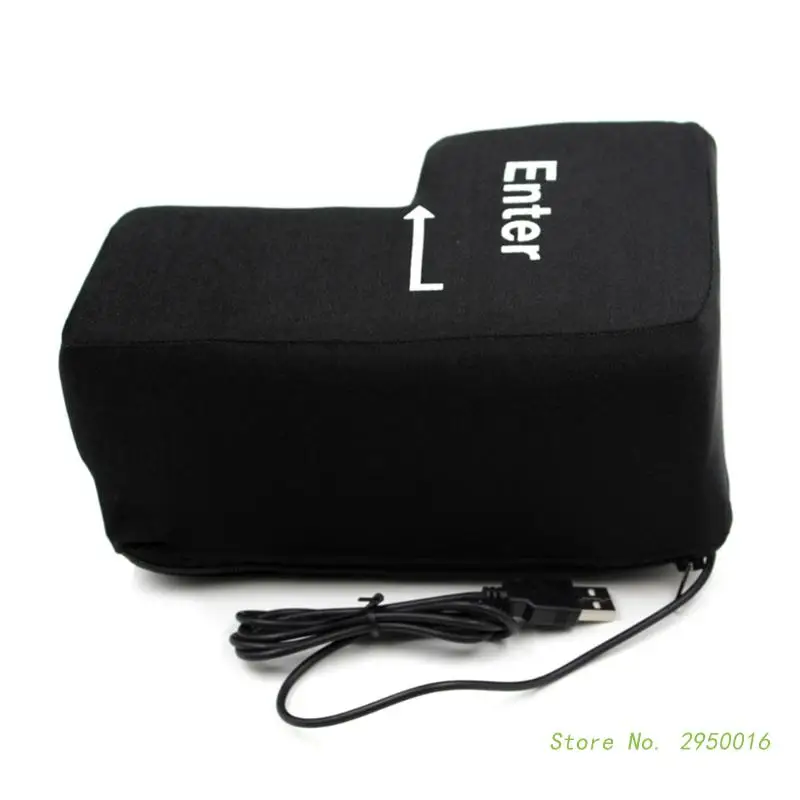 Anti-Stress Computer Huge Enter Pillow Button Usb Connection Huge Enter Stress Reliever Cushion Christmas Gift