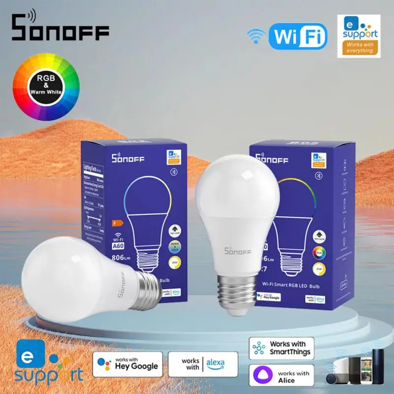 

SONOFF B05-BL-A60 WiFi Smart LED Bulb E26/E27 Dimmable RGB Lamp Bulbs 9W 220V-240V Smart Home Via EWeLink APP Alexa Google Home