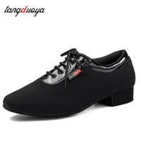 Men Modern Dance Shoes Boys Latin/Tango/Ballroom Shoes Rubber/Soft Sole Low Heels Man Dancing Shoes Black Professional 1