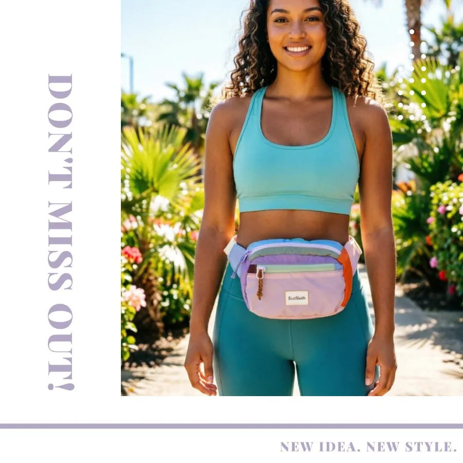 EcoSloth Waist Pack Belt Bag For Unisex and Random Dopamine Portable Outdoor Travel Bags Single Shoulder Handheld Crossbody Bag 3