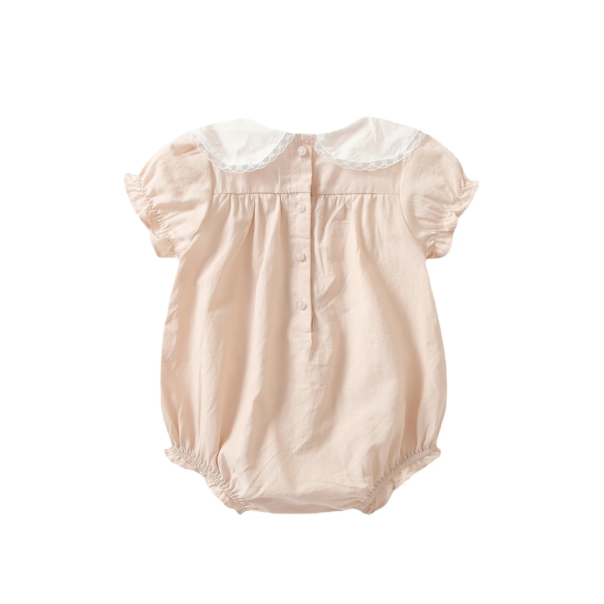 In Stock! 2024 Summer New Ins Style Girl Child Cute Wild Lou Pink Romper 4