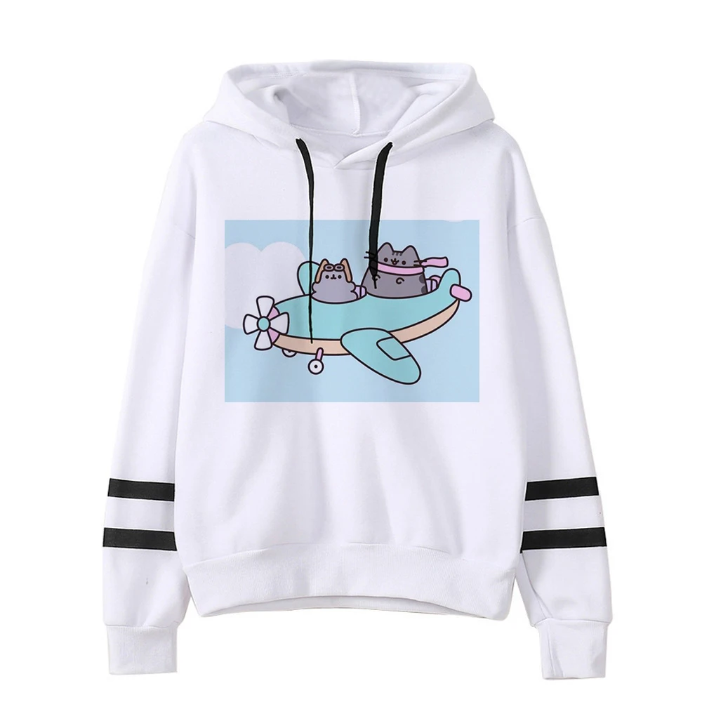 thumbnail image 1 of Ullzang-Sudadera con estampado de gato Pusheen para mujer, ropa con capucha de estilo coreano, Kawaii, Harajuku, 1 of 5