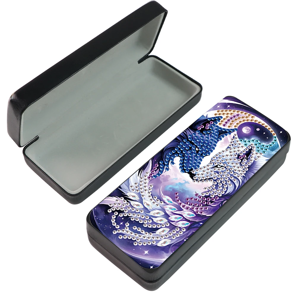 Diamond painting Diamond painting accessories Diamond art painting kit Diamond painting set 1Pcs Flower Animal Leather 5D Diamond Painting Sunglass Case DIY Diamond Sunglasses Storage Box for Art Craft
