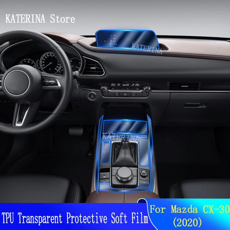 

Для Mazda CX30 2020 Защитная пленка для экрана панели шестеренки центральной консоли навигации ТПУ для салона автомобиля устойчивая к царапинам наклейка для ремонта