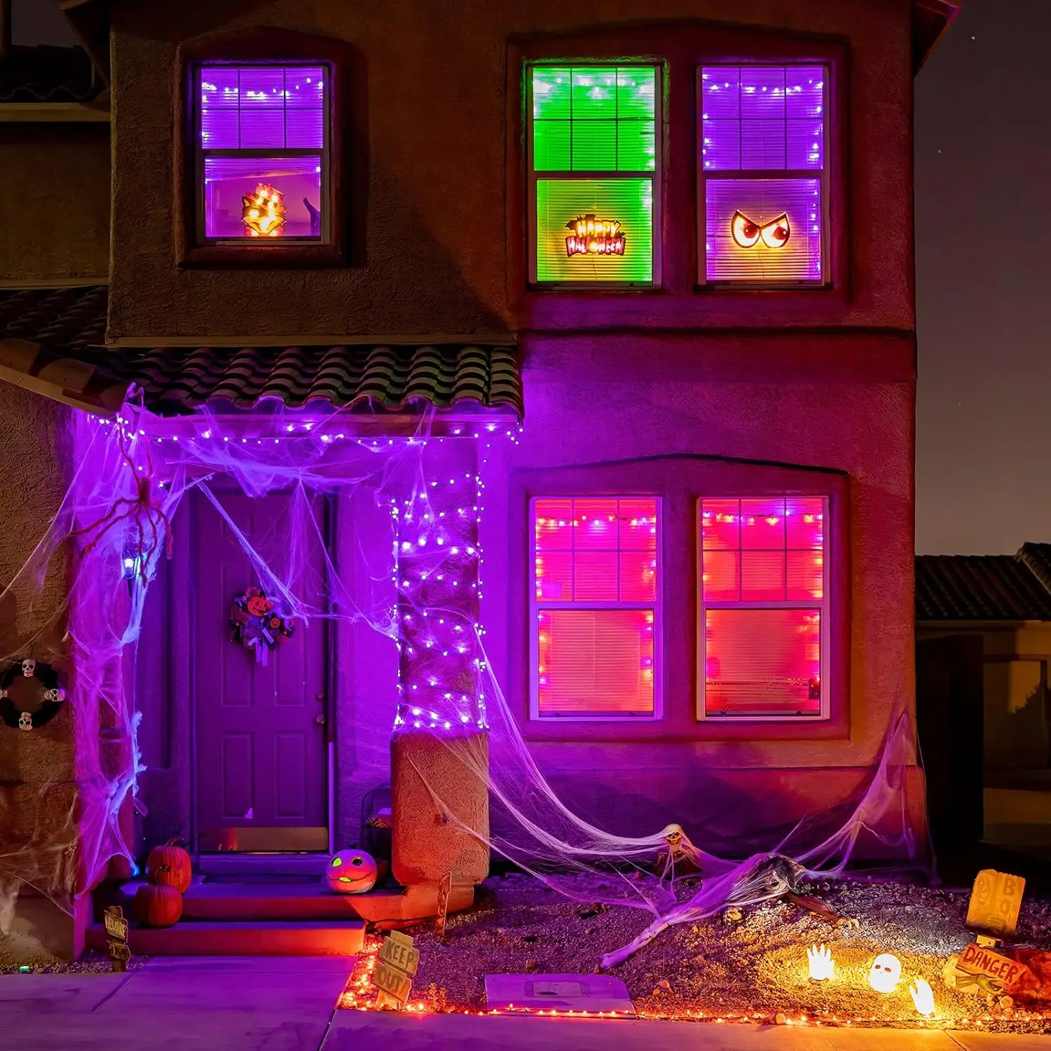 Luce Solare Natale Luca Decorazioni Impermeabili per Giardino e Esterno, 5 Pezzi Albero LED