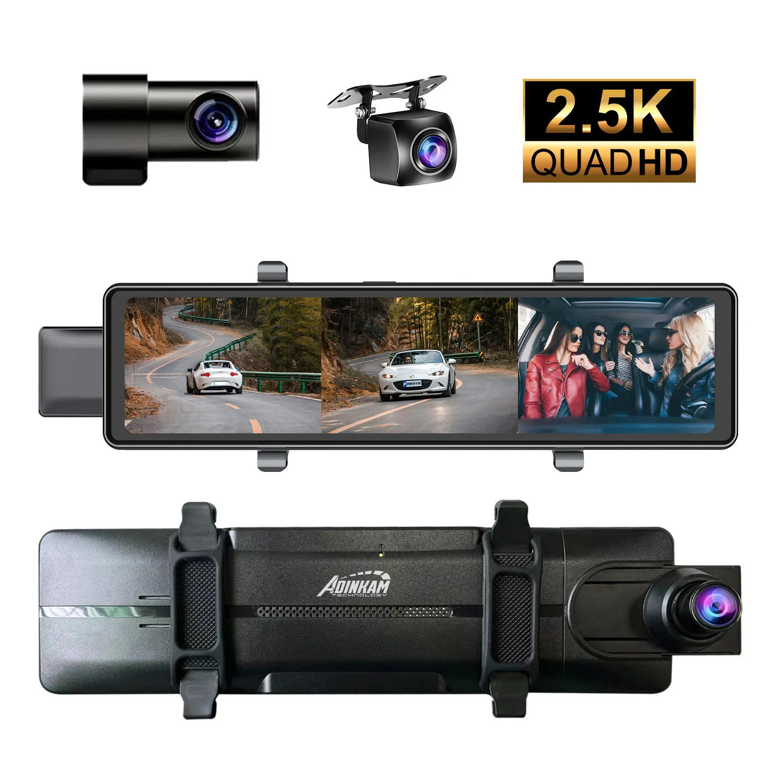 2026 ADINKAM 미러 대시캠 차량용 스크린 11.26인치 4K 블루투스 무선 카플레이 터치스크린 안드로이드 오토 후방카메라 후진 보조 앰프