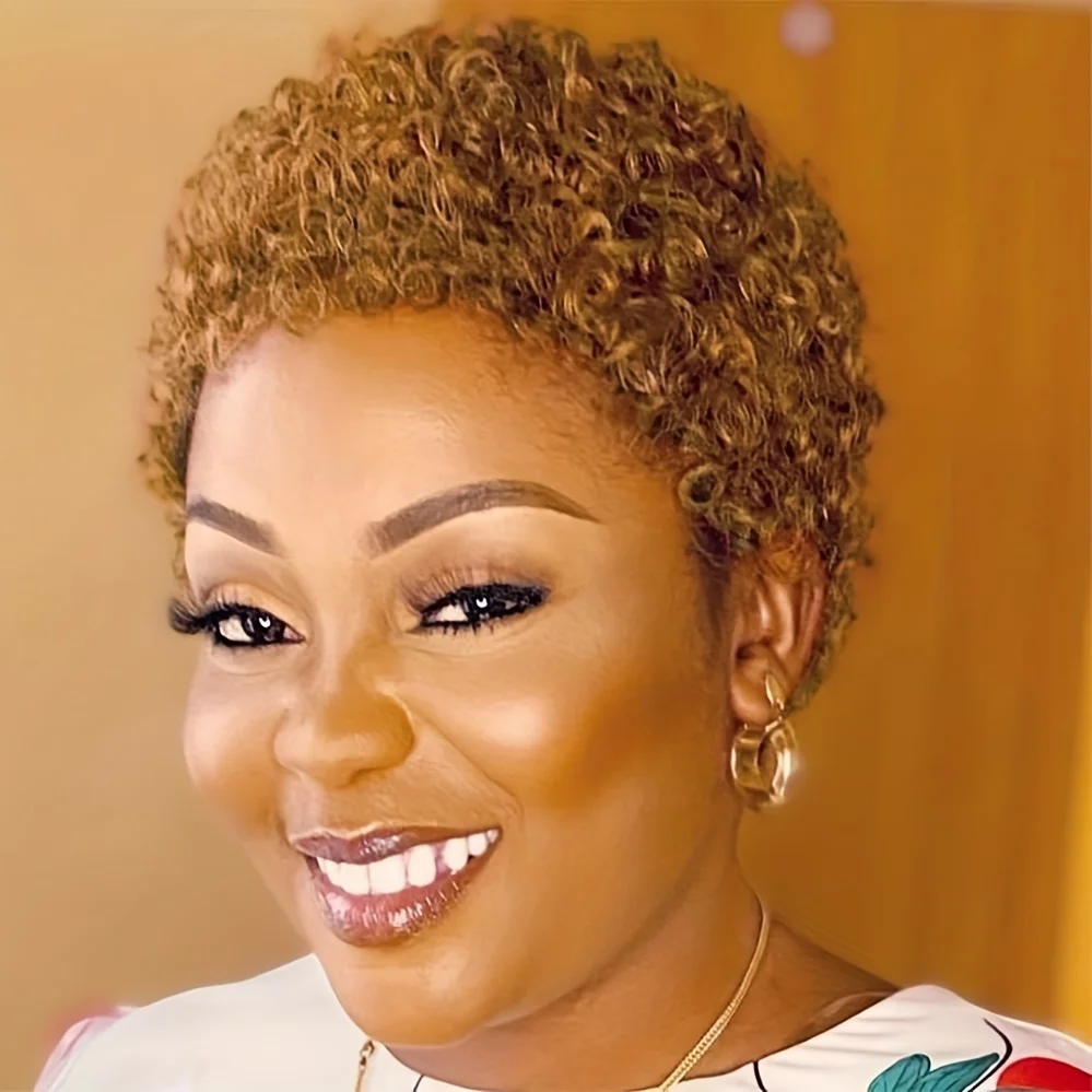 Short Afro Kinky Curly Wigs Afro Curly Wig Brazilian Human Hair Wigs for Women Full Machine Made Human Hair With Bang human hair wigs