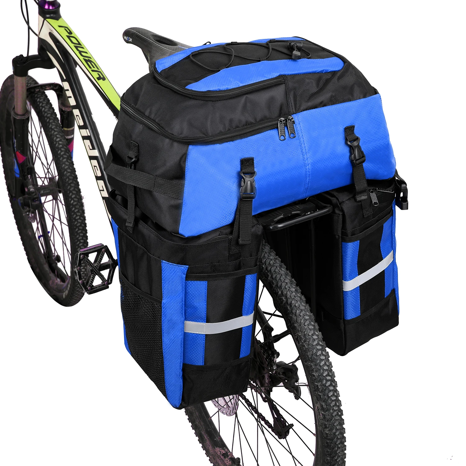 

PELLORBicycle Pannier Rear Bags, Large Capacity, Detachable Tail Seat, Trunk Bag, Waterproof Saddle Bags, Rain Cover, 70L 3 in1