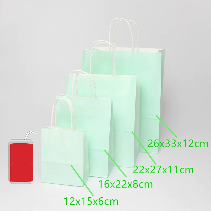 10/30/50pcs DIY Multifunction soft color paper bag with handles Festival  gift bag shopping bags kraft paper packing bag