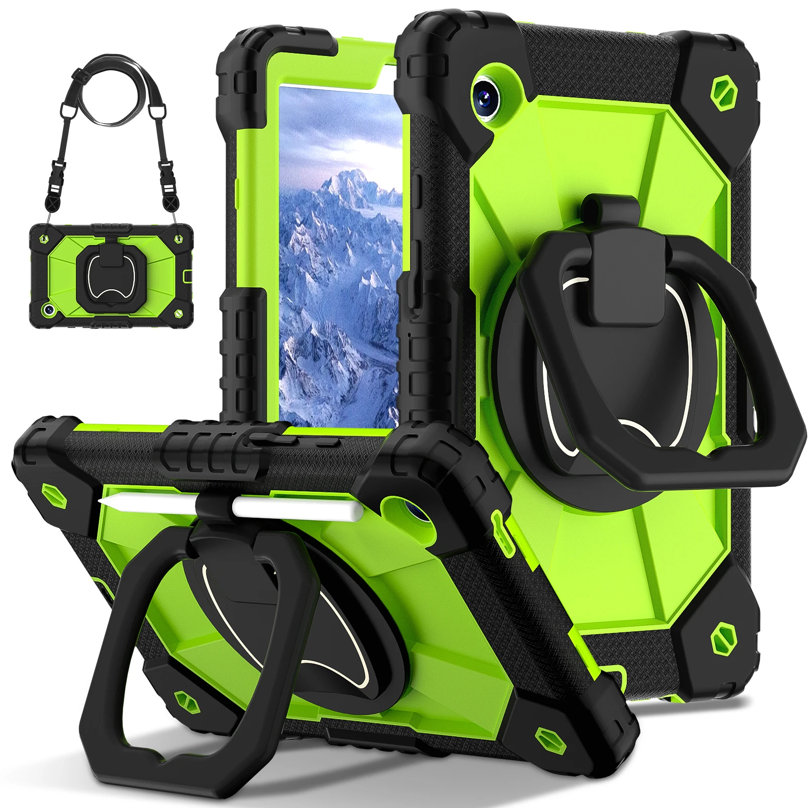 360-Degree Rotating Kids Tablet Case with Shoulder Strap