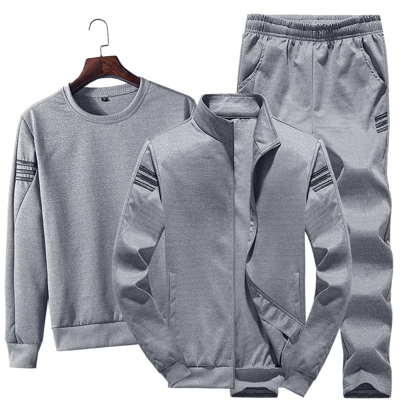 Autumn Spring Men Tracksuit Set 3 Pieces Sets Sweatshirt+Sweatpants 2023 Casual Men Set Homme Streetwear Men Clothing