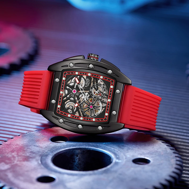 LIGE Luxury Skeleton Automatic Watch - Men's Luminous Waterproof Timepiece