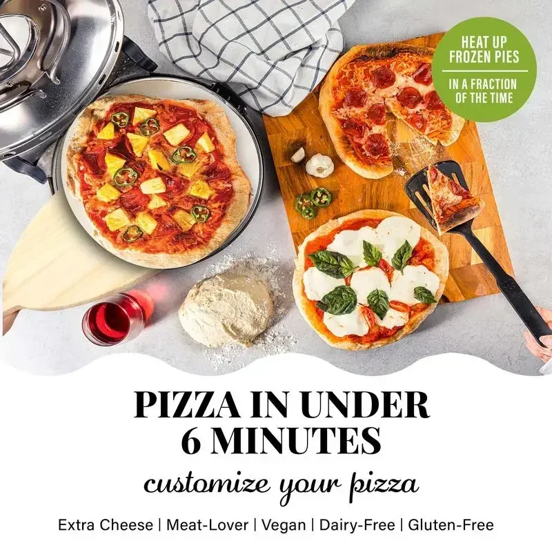 The Original Piezano Pizza Oven by Granitestone - Countertop 800°F Brick Oven Pizza - Make Crispy Crust Pizzeria Pizza at Home 5