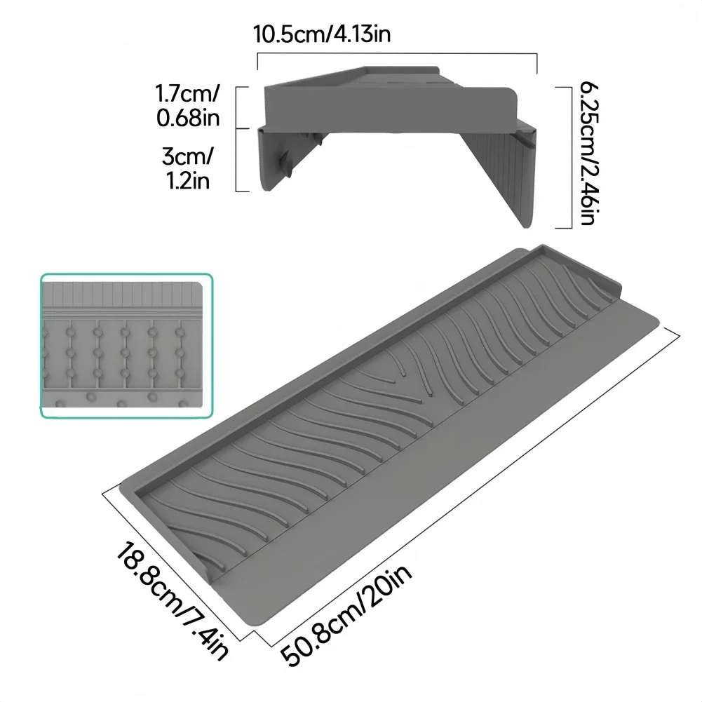 1pc Sink Edge Protector Silicone Kitchen Sink Edge Protector Bathtub Water Splash Guard Countertop Anti-splash Stopper